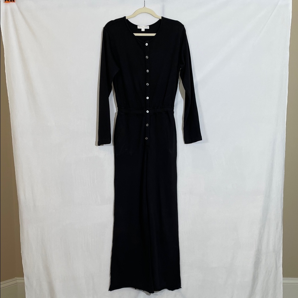 Spiritual Gangster Jumpsuit Size S Black Long Sleeve Elastic Waist Pockets EUC